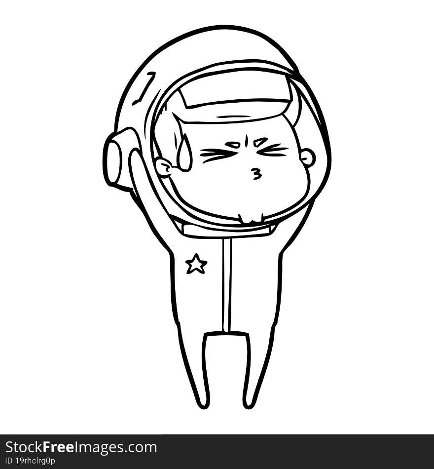 cartoon stressed astronaut. cartoon stressed astronaut