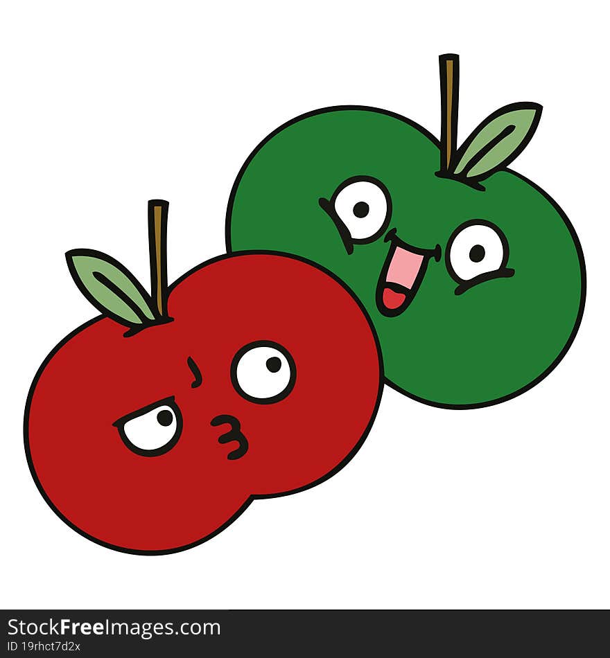 cute cartoon of a juicy apple. cute cartoon of a juicy apple