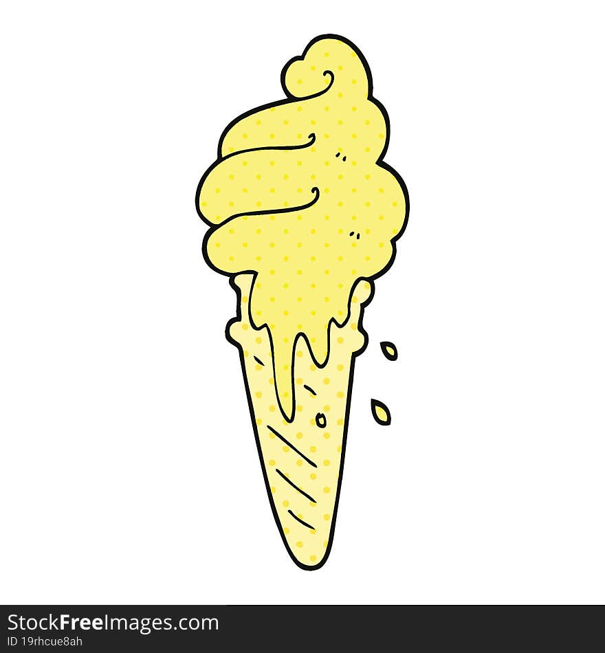 Comic Book Style Cartoon Ice Cream Cone