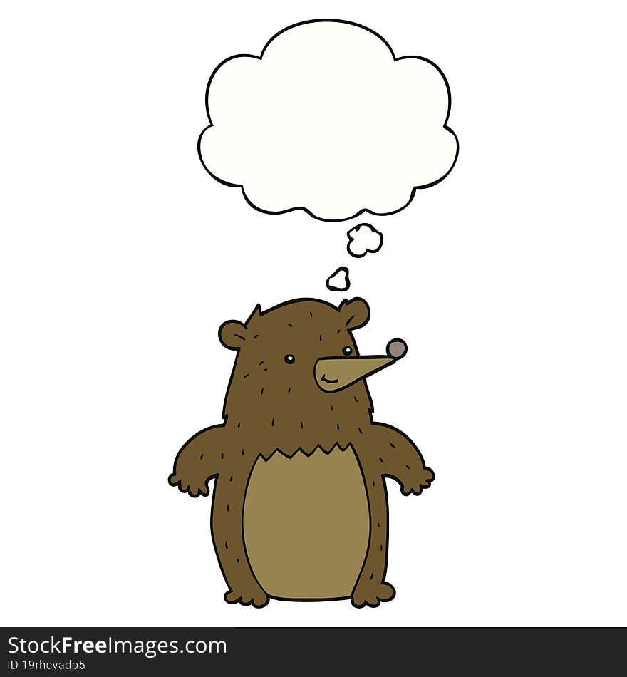 cartoon bear and thought bubble