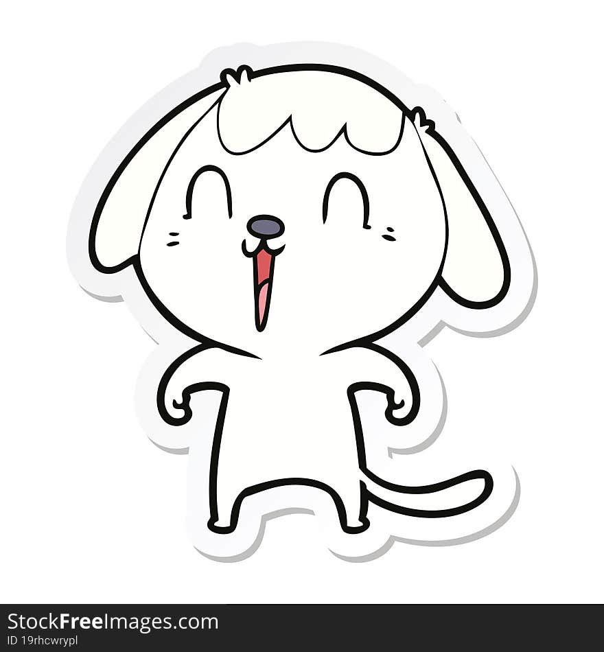 Sticker Of A Cute Cartoon Dog