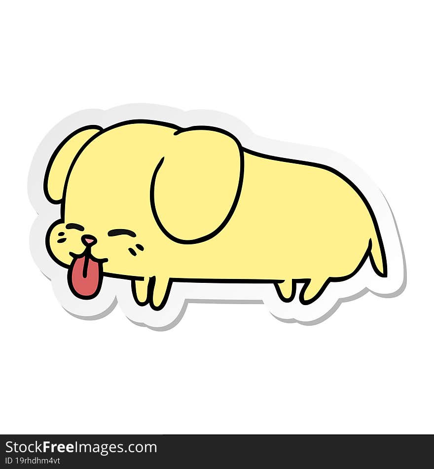 sticker cartoon of cute kawaii dog