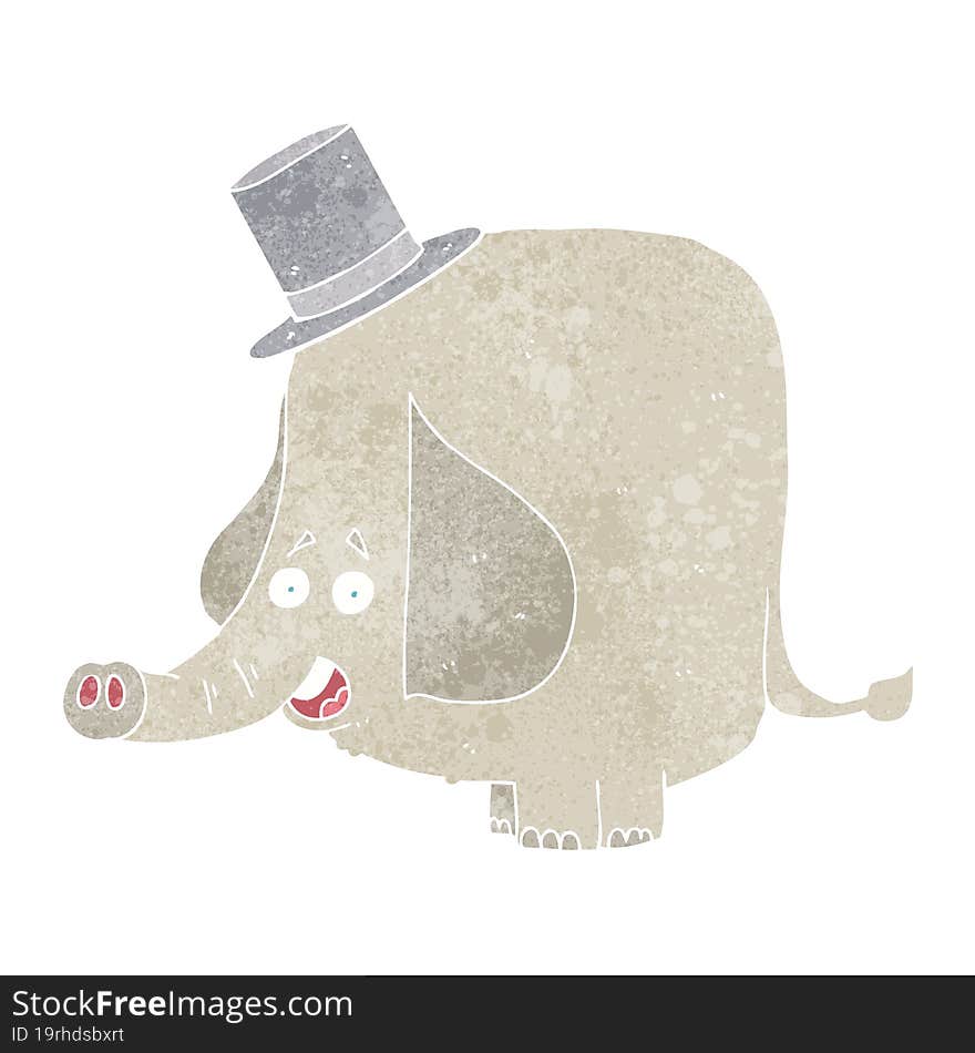 cartoon elephant in top hat