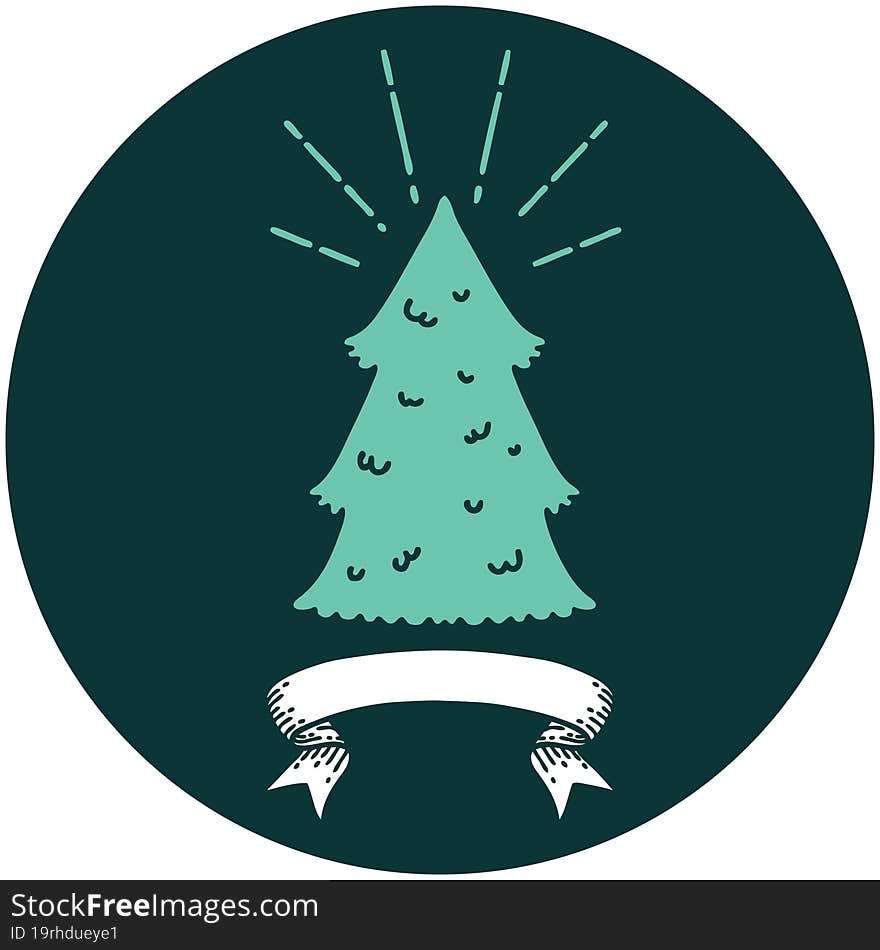 icon of tattoo style pine tree