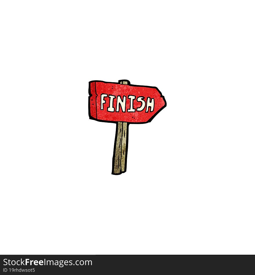 cartoon finish sign