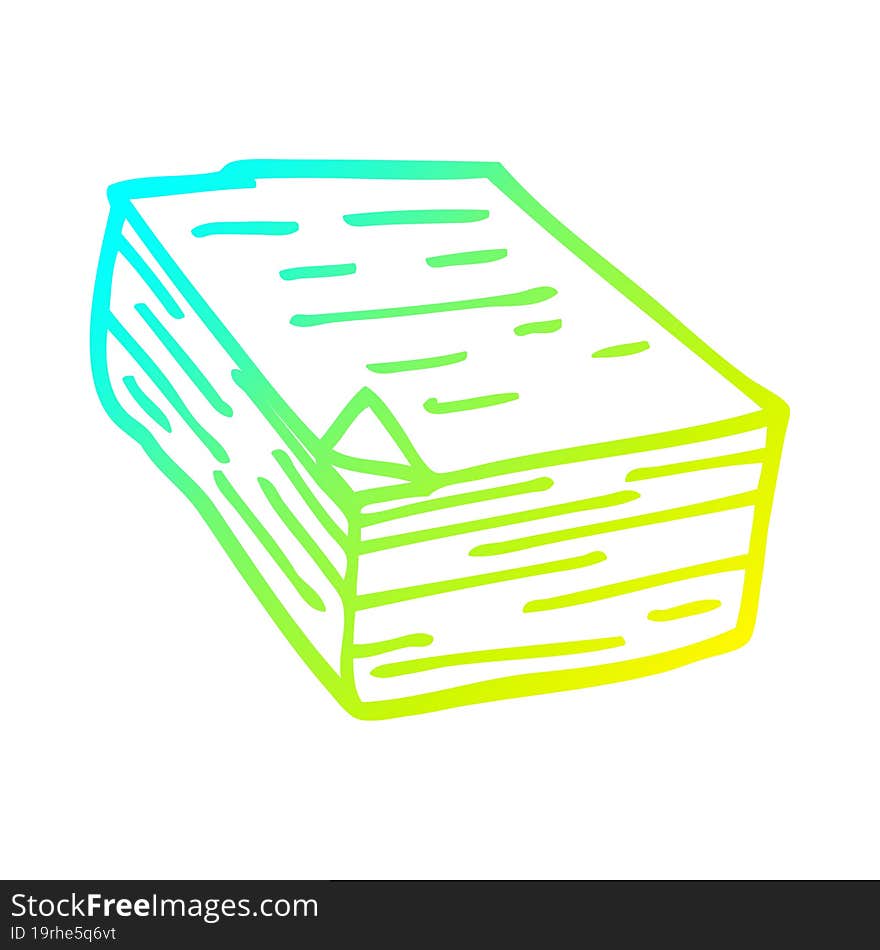 cold gradient line drawing cartoon pile of paper