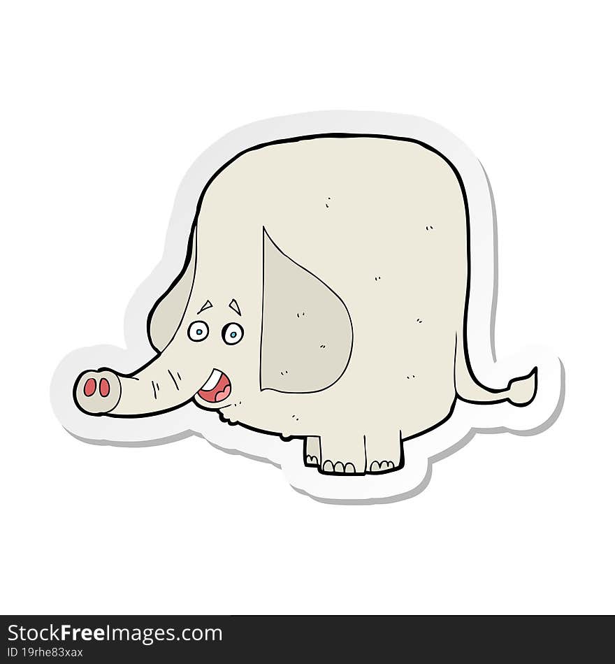 sticker of a cartoon happy elephant