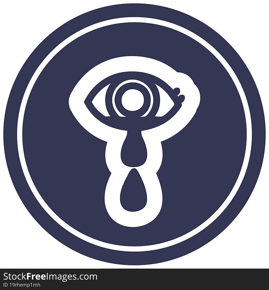 crying eye circular icon