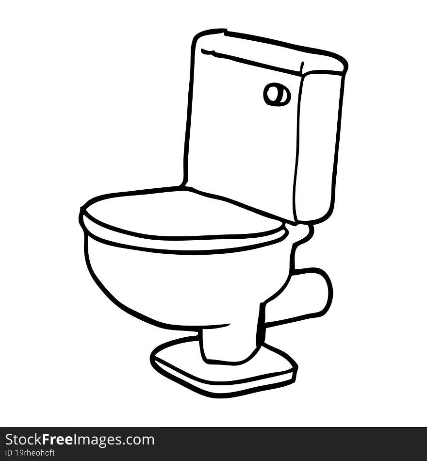 line drawing cartoon golden toilet