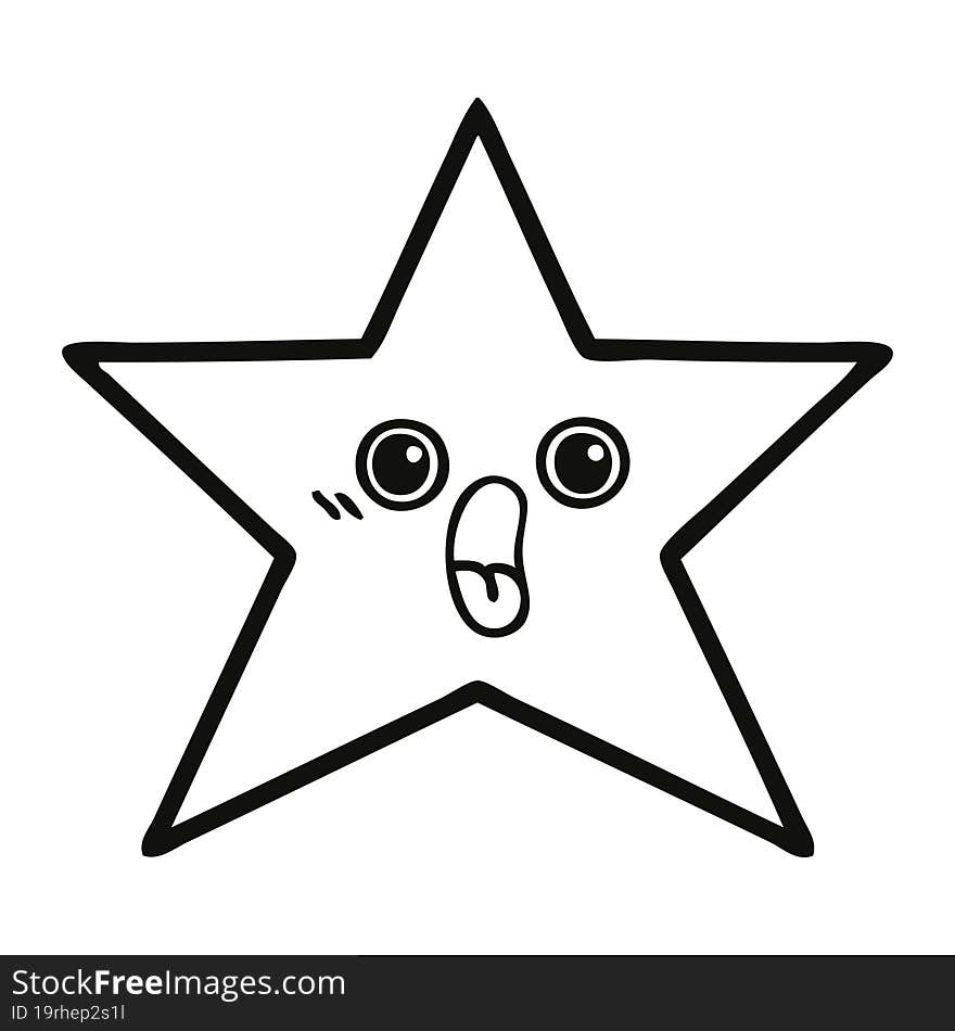 line drawing cartoon star fish