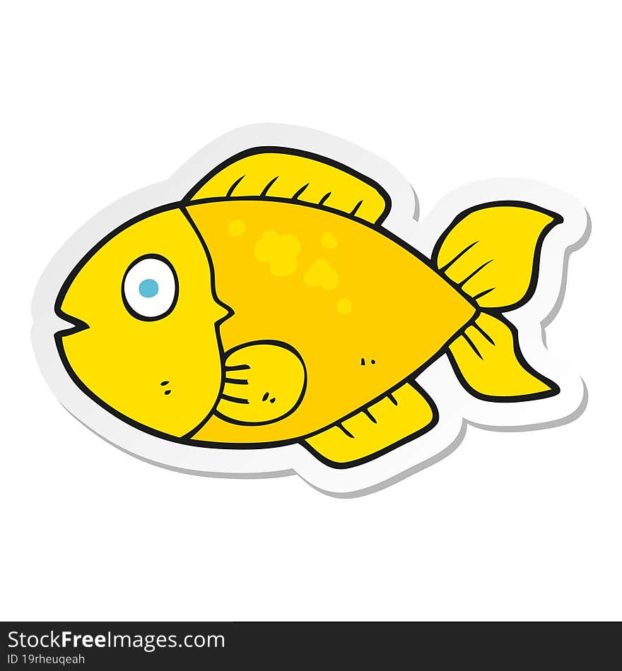 Sticker Of A Cartoon Fish