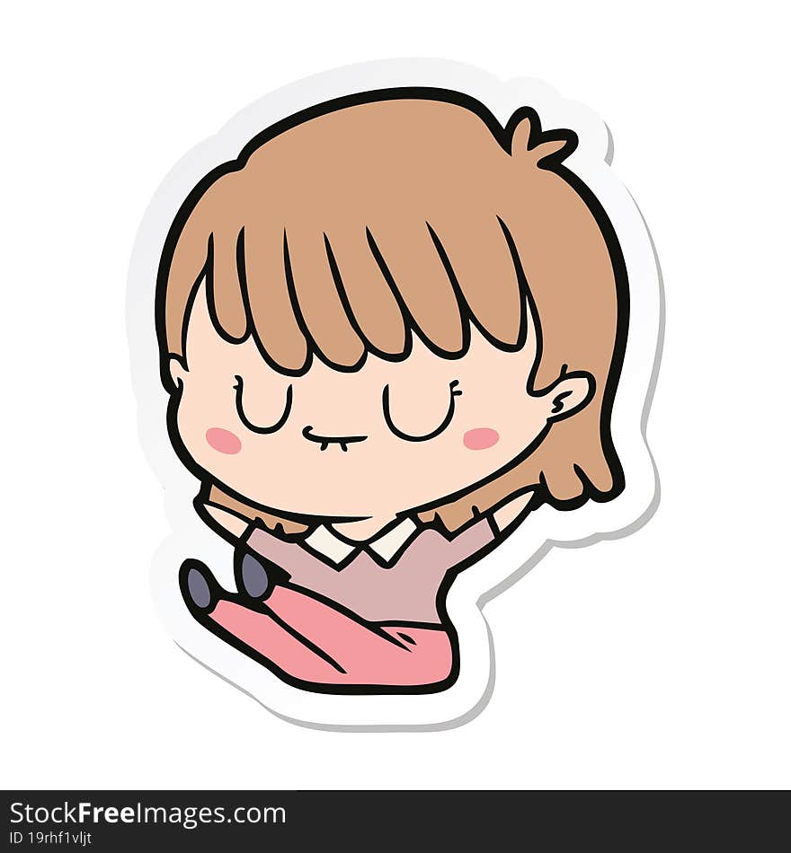 sticker of a cartoon woman