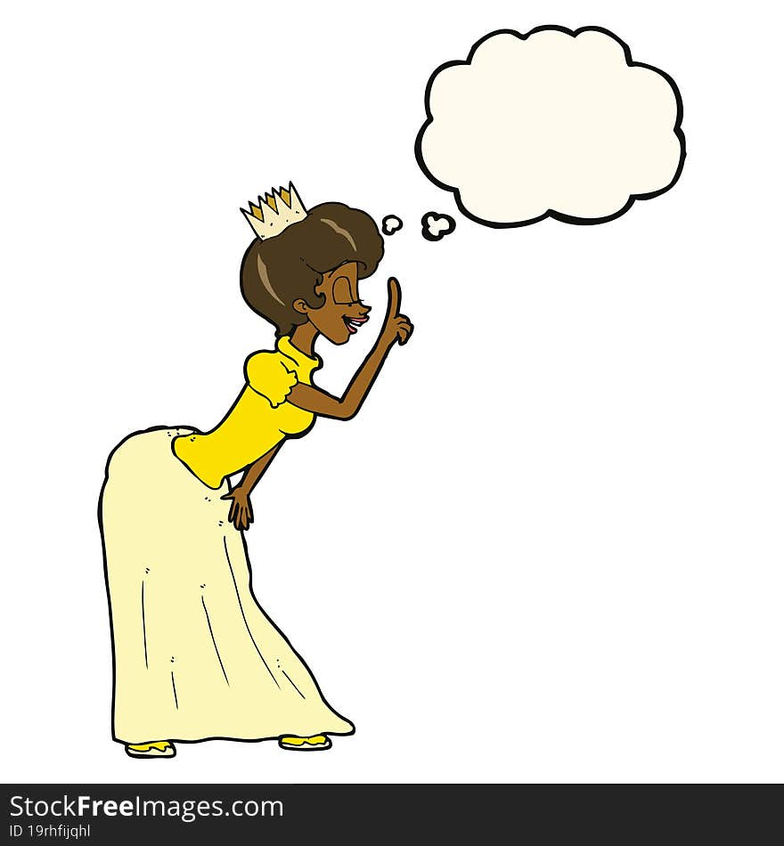 cartoon princess with thought bubble