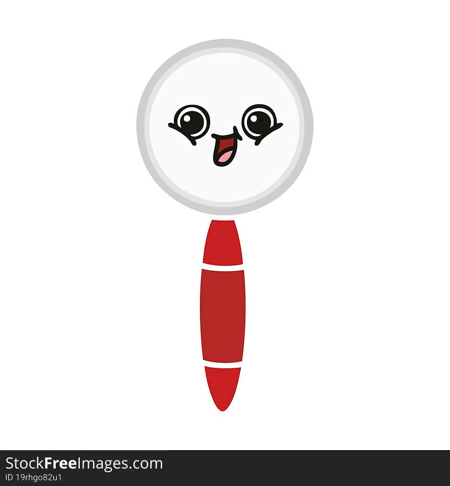 flat color retro cartoon of a magnifying glass