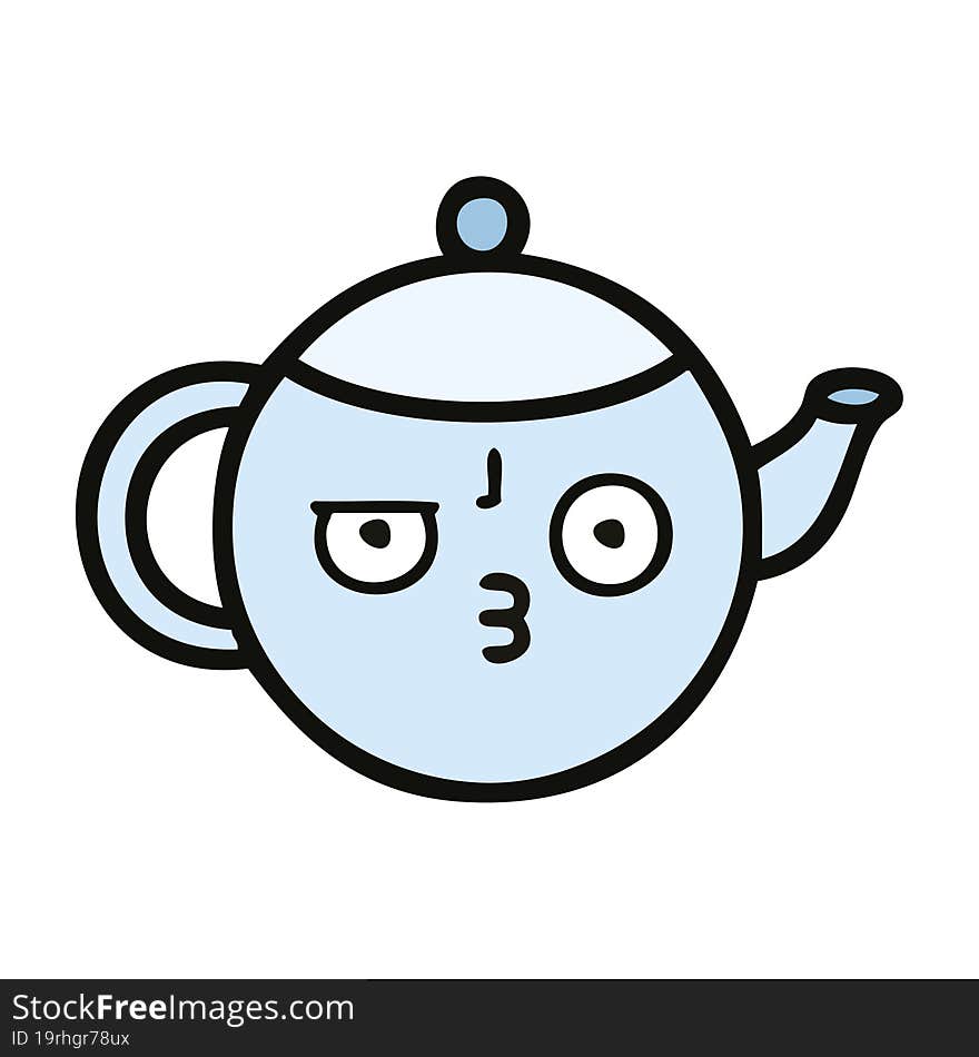 cute cartoon of a tea pot. cute cartoon of a tea pot