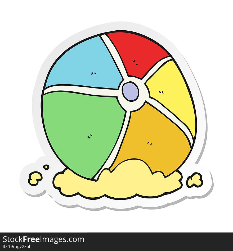 sticker of a cartoon beach ball