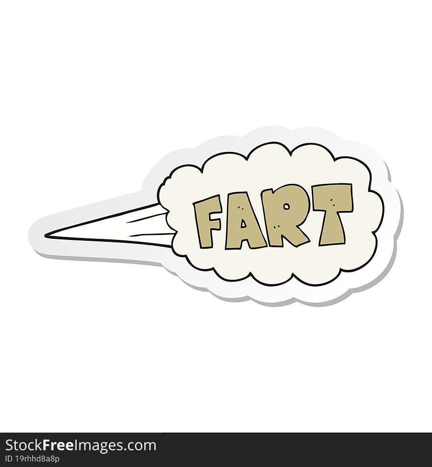 Sticker Of A Cartoon Fart Symbol