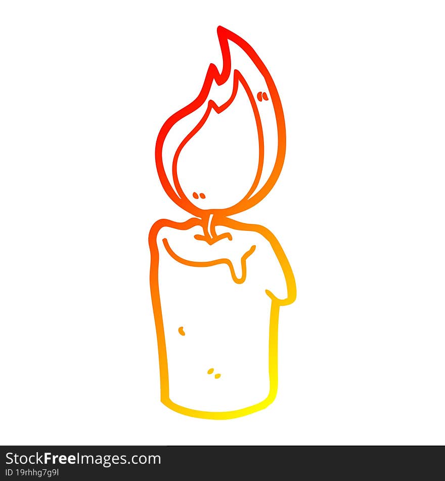 warm gradient line drawing cartoon candle