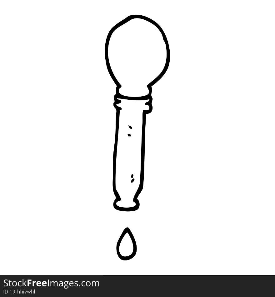 Line Drawing Cartoon Dripping Pipette