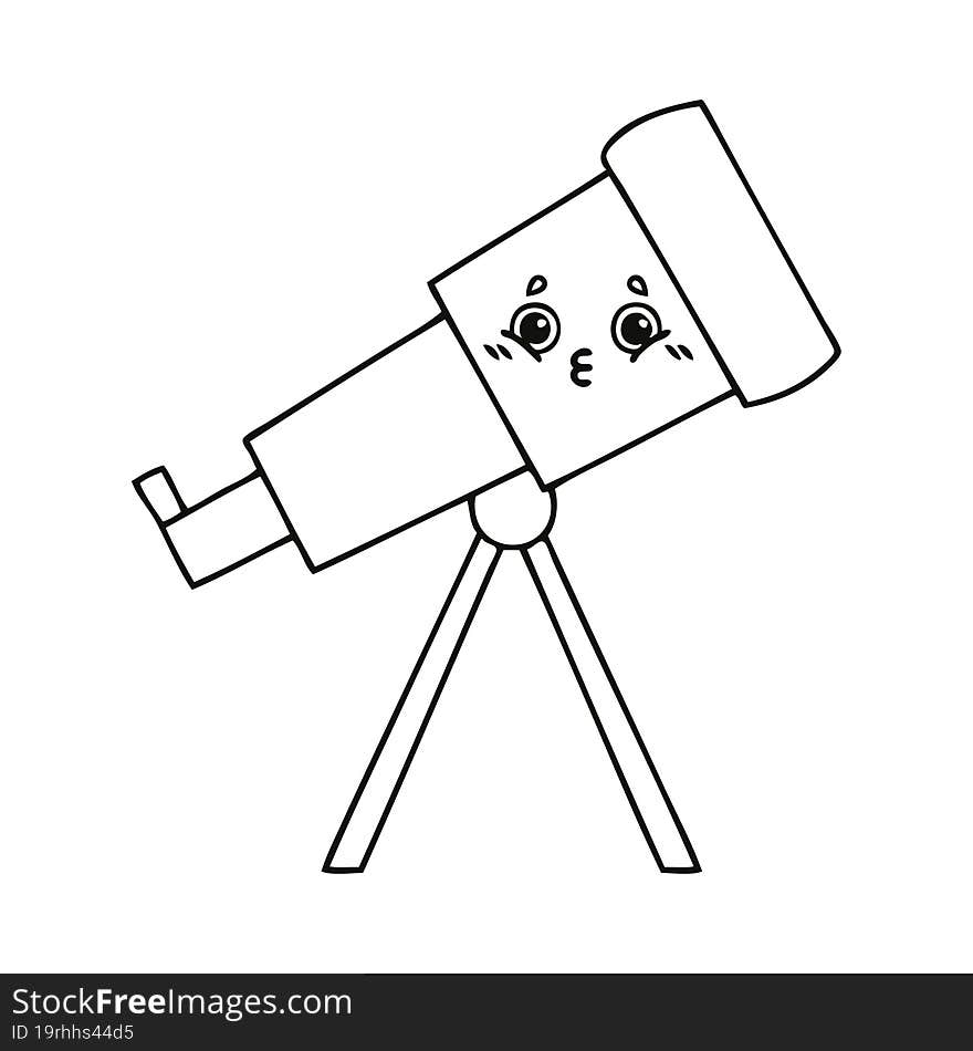 line drawing cartoon telescope