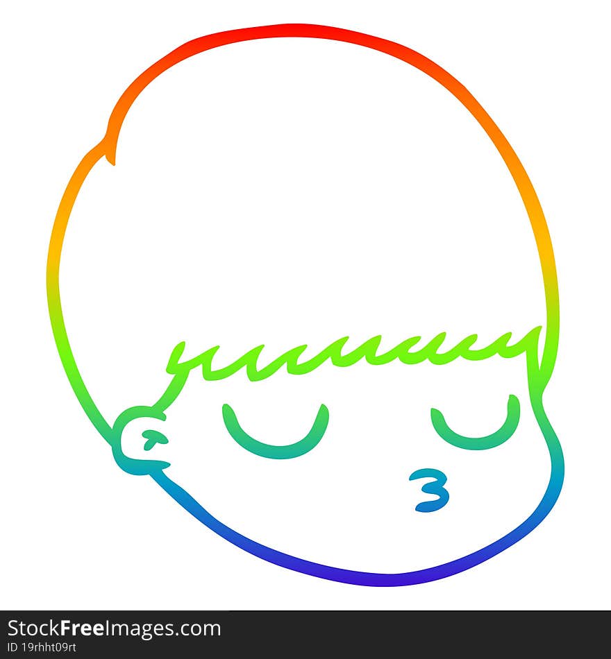 rainbow gradient line drawing cartoon male face