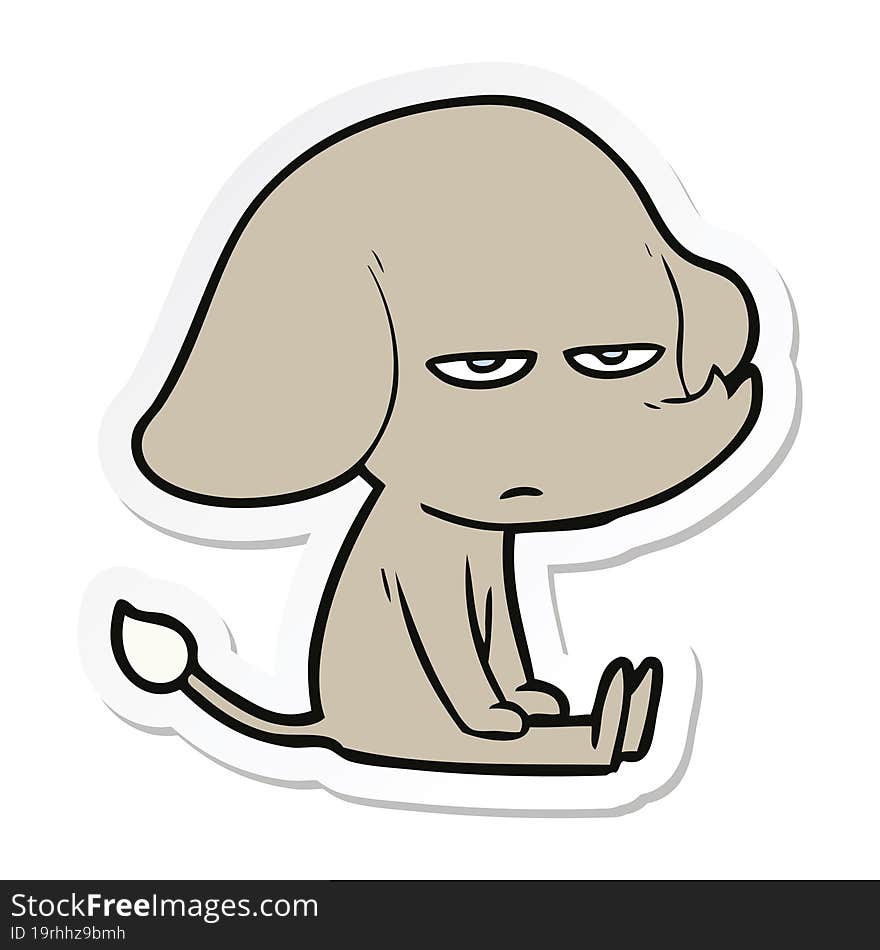 sticker of a annoyed cartoon elephant