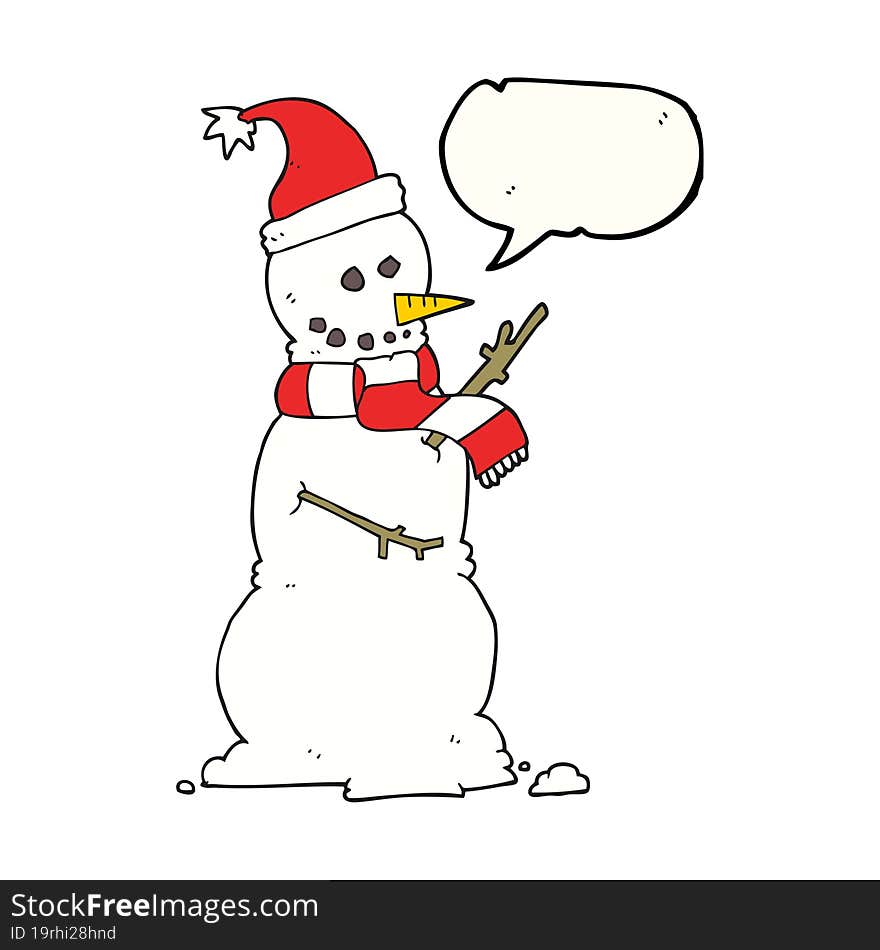 Speech Bubble Cartoon Snowman