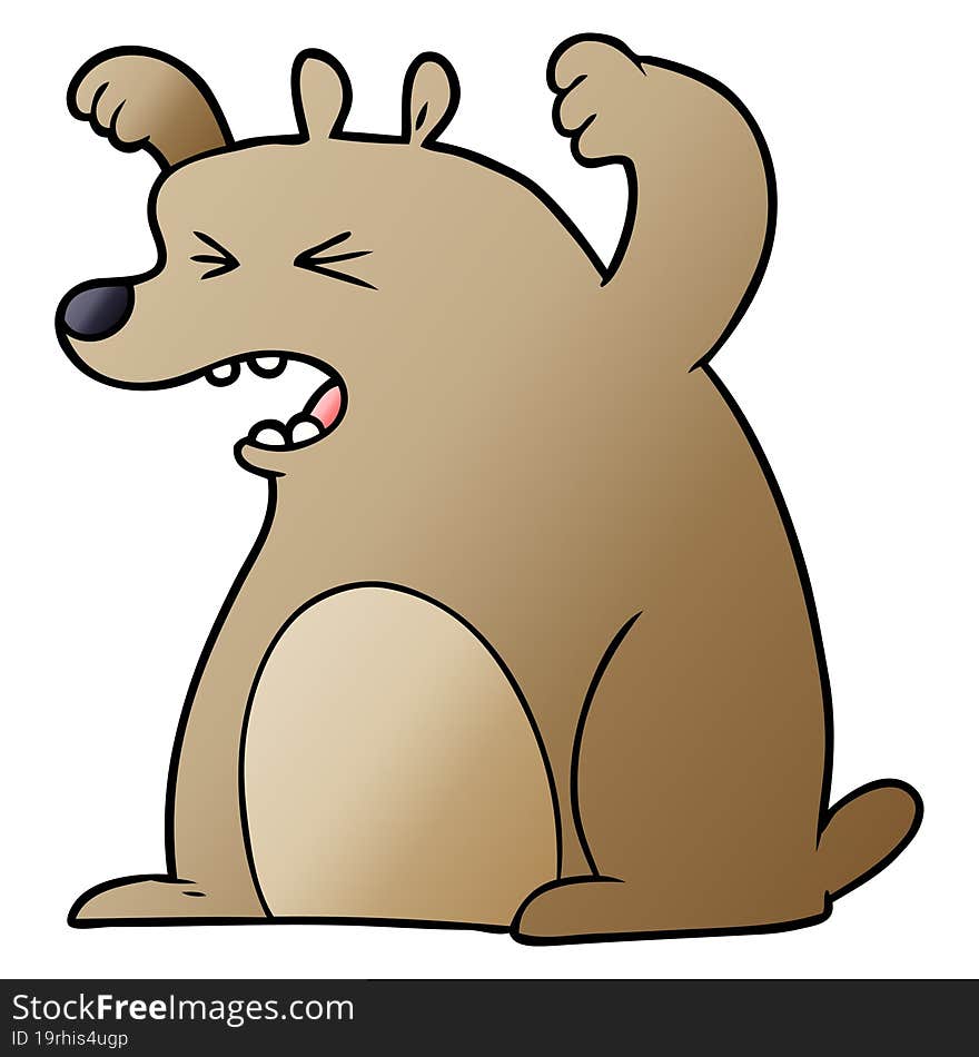 cartoon roaring bear. cartoon roaring bear