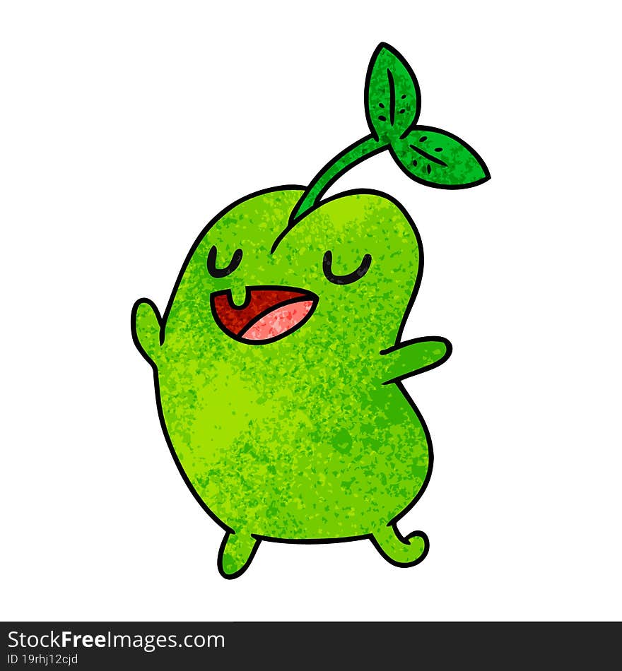 Textured Cartoon Kawaii Cute Sprouting Bean