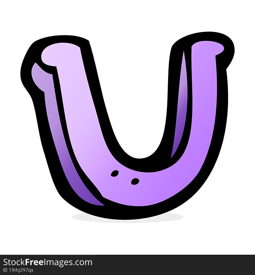 cartoon letter U