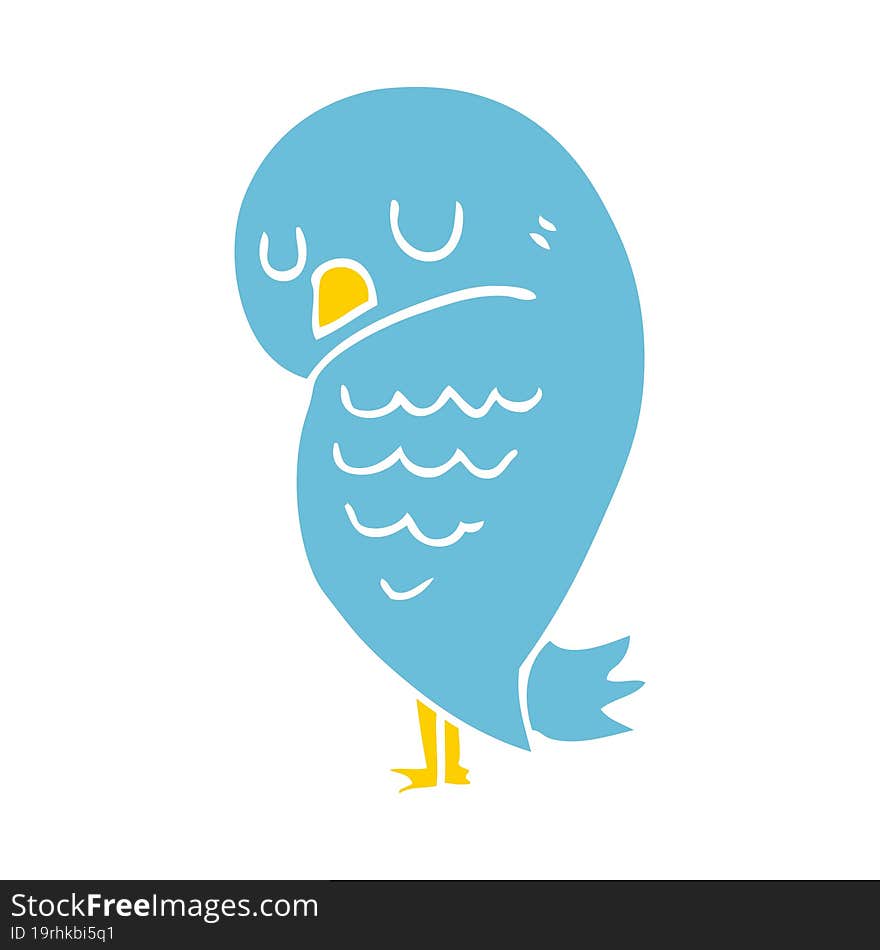 flat color style cartoon bird