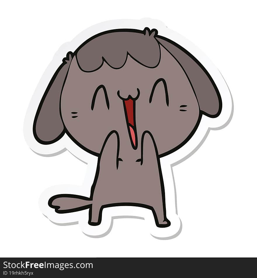 Sticker Of A Cute Cartoon Dog