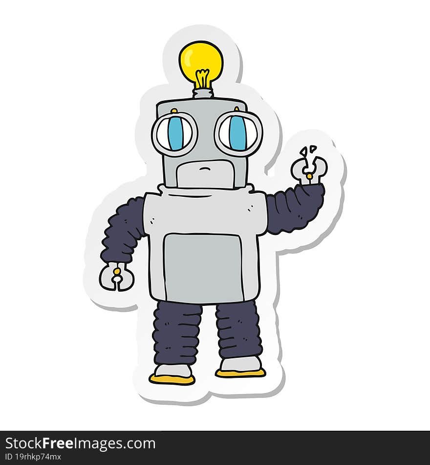 sticker of a cartoon robot