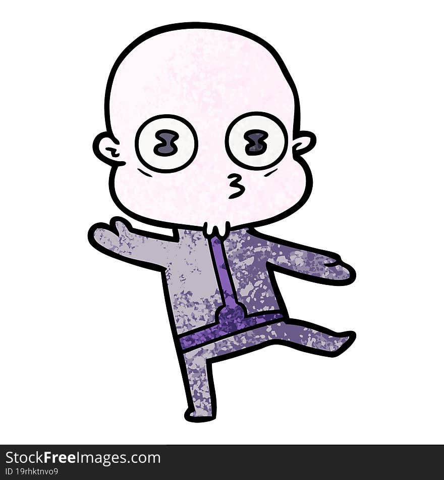 cartoon weird bald spaceman dancing. cartoon weird bald spaceman dancing