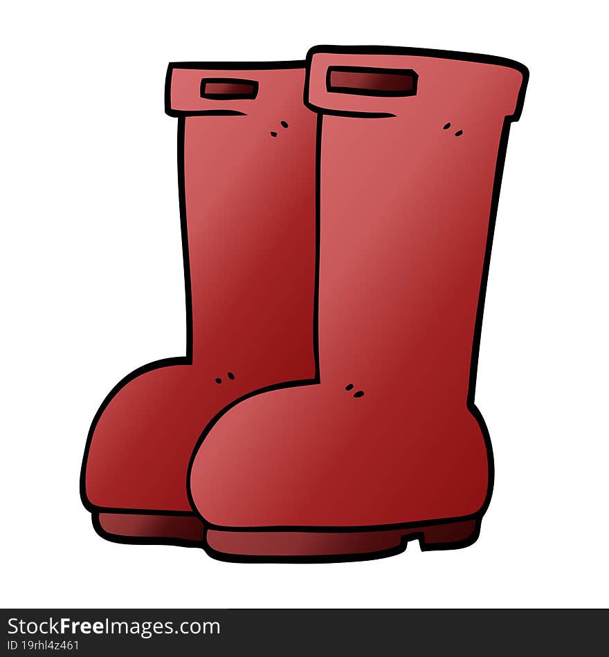 cartoon doodle red wellies