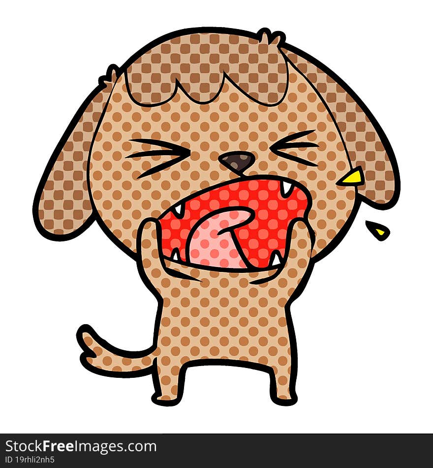 cute cartoon dog barking. cute cartoon dog barking