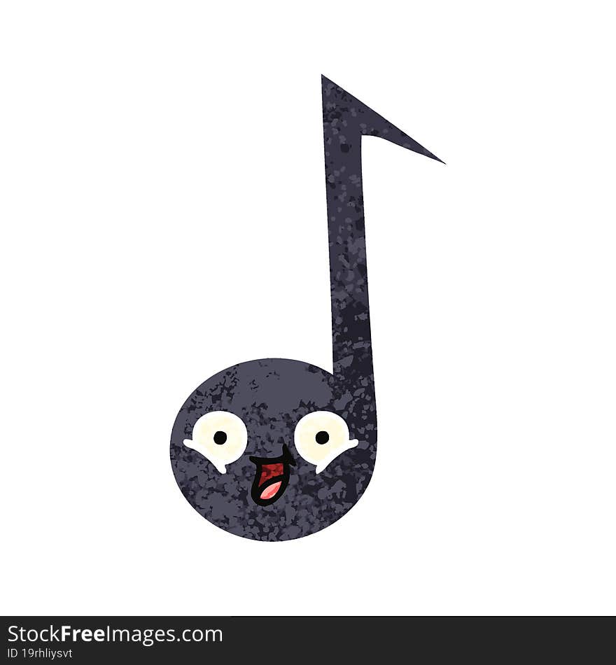 retro illustration style cartoon musical note