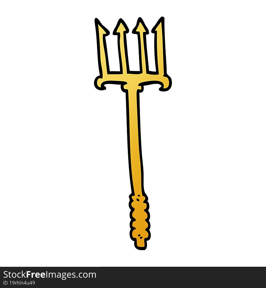 cartoon doodle gold trident