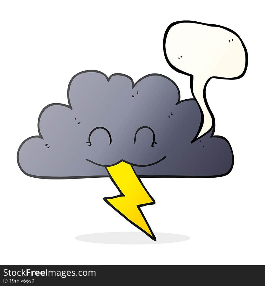 freehand drawn speech bubble cartoon storm cloud