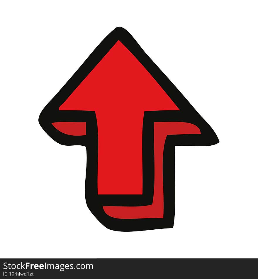 cute cartoon of a pointing arrow. cute cartoon of a pointing arrow