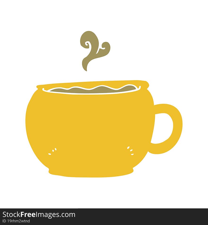 flat color style cartoon coffee cup