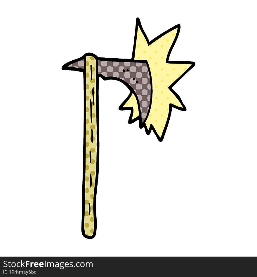 cartoon doodle sharp axe