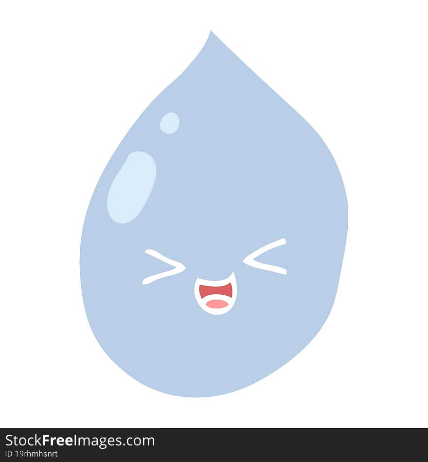 Flat Color Style Cartoon Raindrop