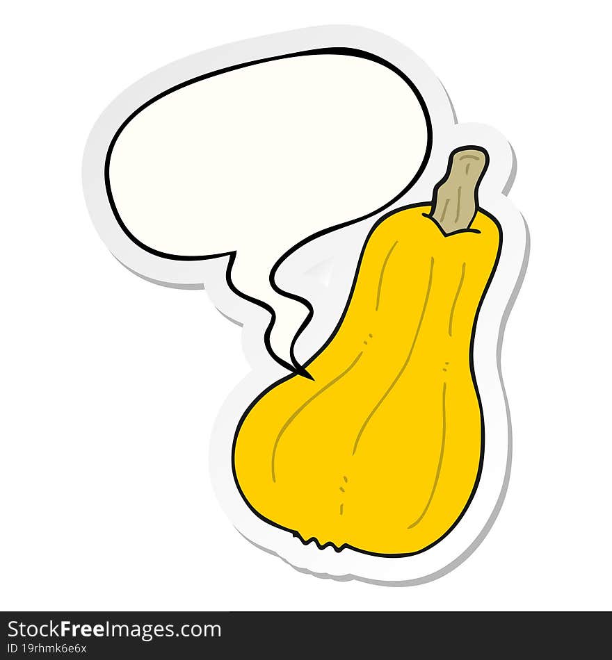 cartoon squash and speech bubble sticker