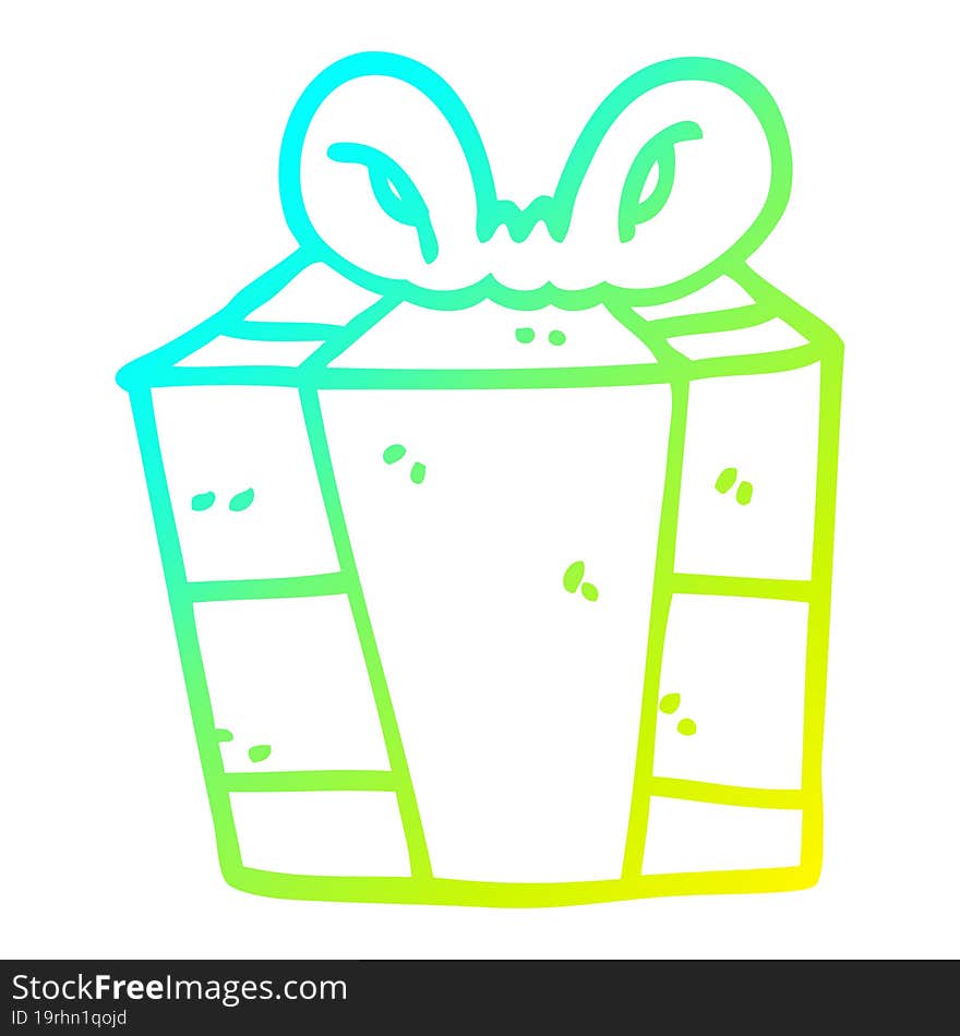 cold gradient line drawing of a cartoon present