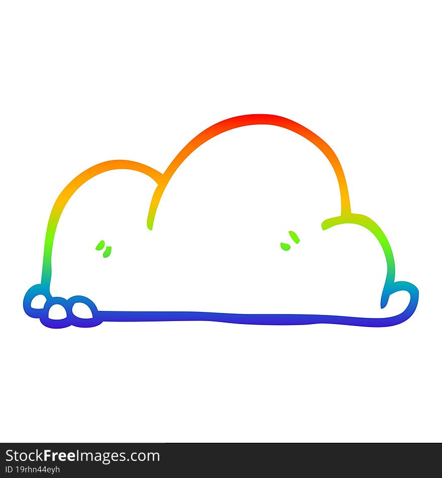 rainbow gradient line drawing cartoon pile of dirt