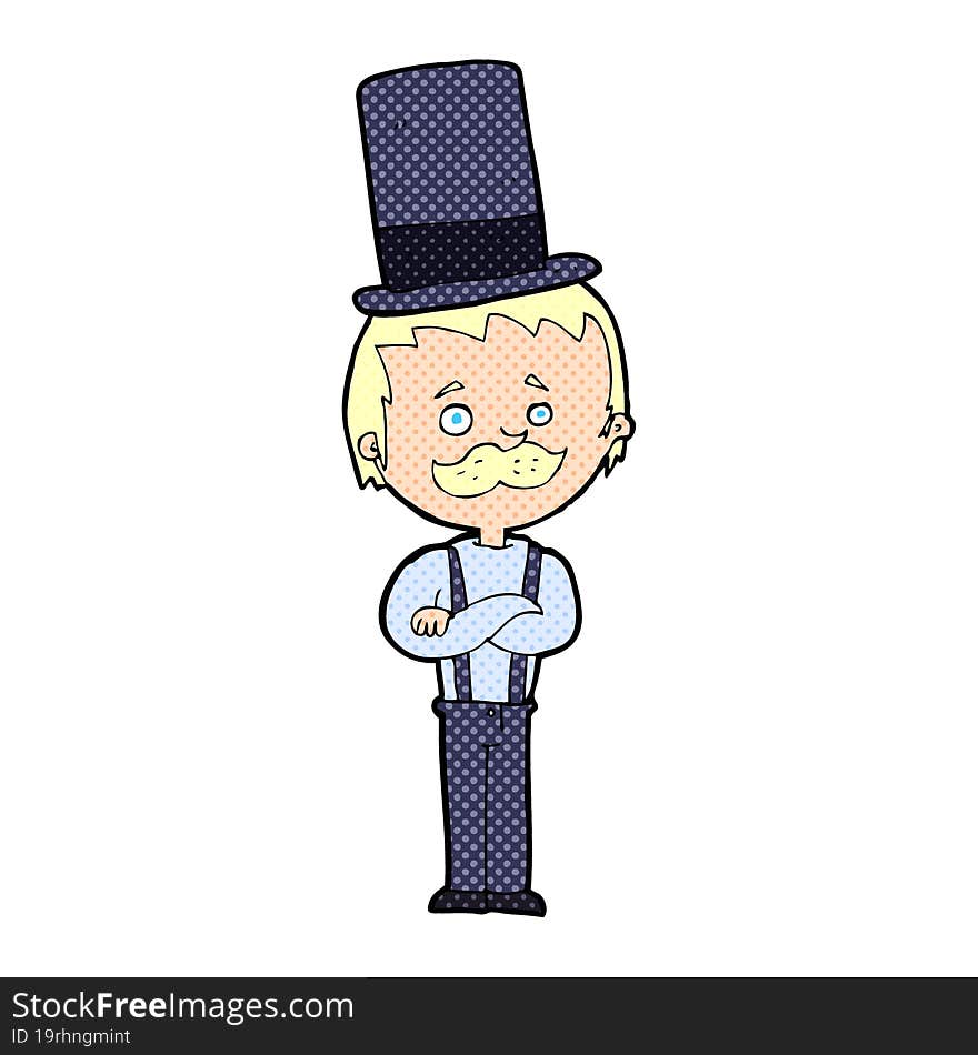 cartoon man in top hat