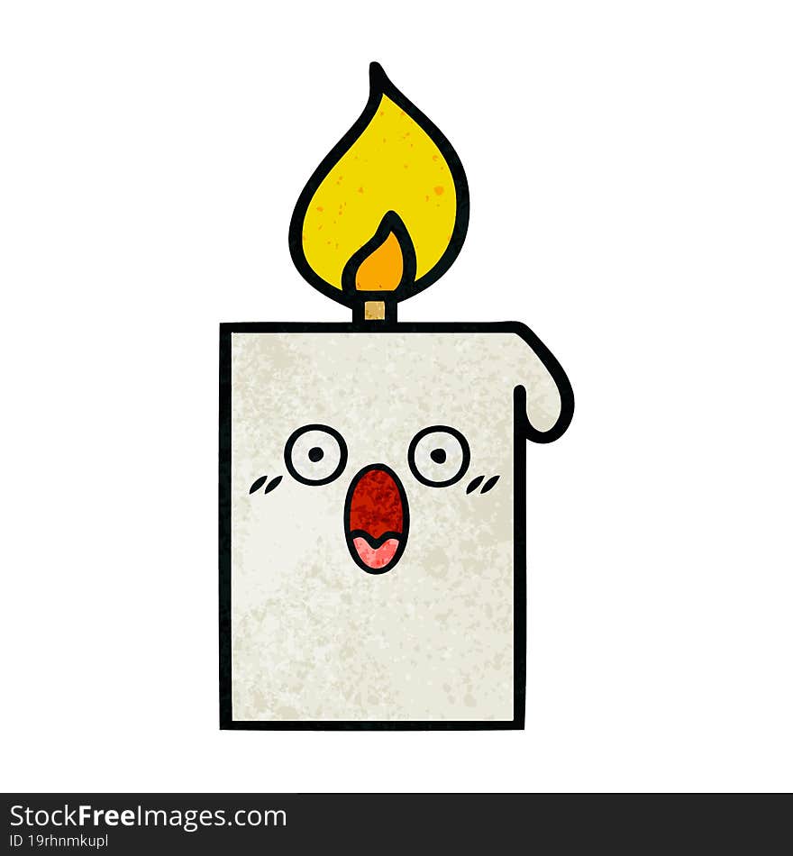 retro grunge texture cartoon lit candle