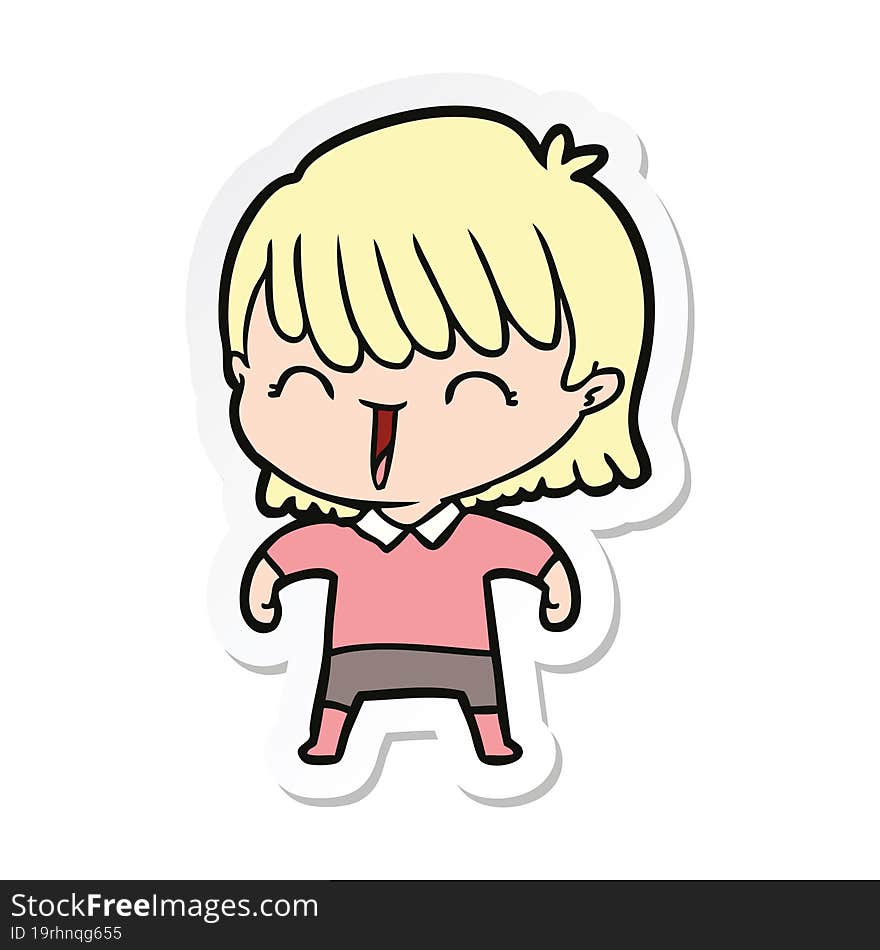 sticker of a cartoon woman