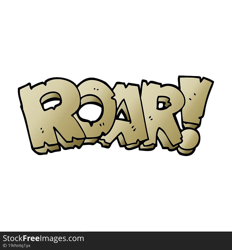 cartoon doodle roar text